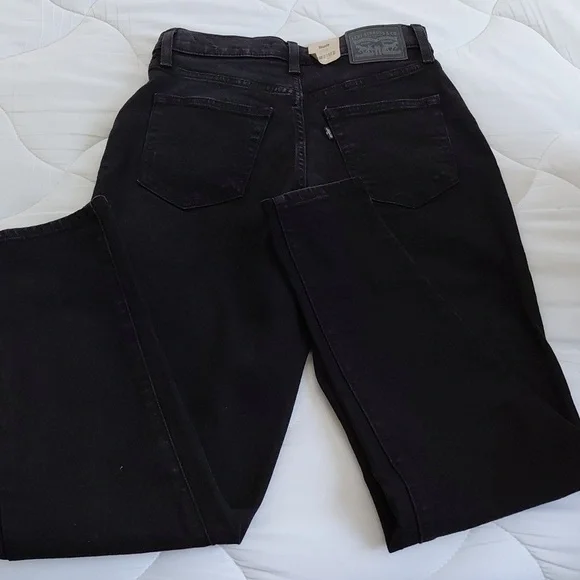 Levi's High Waisted Mom Jeans Flash Black Sz 26 Nwt - Picture 6 of 12